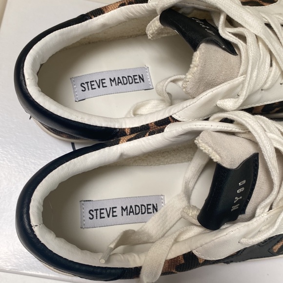 Steve Madden Philip Leopard Star Sneakers Tennis Shoes Size 8 - Picture 7 of 9